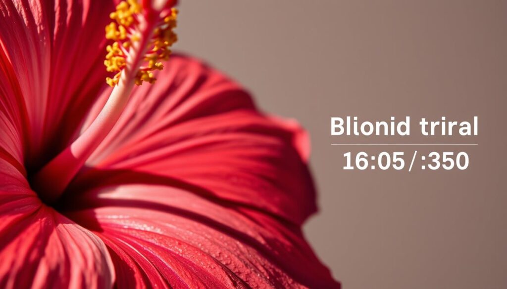 A detailed close-up shot of a hibiscus flower with clinical trial blood pressure measurements displayed on a high-contrast background. The flower petals are vibrant and sharply in focus, with intricate textures and delicate veining visible. The blood pressure readings are presented in a clean, minimalist style, rendered in a crisp, legible font against a muted, neutral backdrop that allows the floral subject to take center stage. Bright, directional lighting casts dramatic shadows, emphasizing the depth and dimensionality of the botanical element. The overall composition has a balanced, refined aesthetic that conveys a sense of scientific inquiry and botanical study. A detailed close-up shot of a hibiscus flower with clinical trial blood pressure measurements displayed on a high-contrast background. The flower petals are vibrant and sharply in focus, with intricate textures and delicate veining visible. The blood pressure readings are presented in a clean, minimalist style, rendered in a crisp, legible font against a muted, neutral backdrop that allows the floral subject to take center stage. Bright, directional lighting casts dramatic shadows, emphasizing the depth and dimensionality of the botanical element. The overall composition has a balanced, refined aesthetic that conveys a sense of scientific inquiry and botanical study.